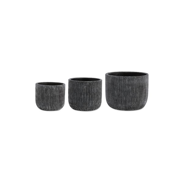 12380 - Kit Cachepots Em Cimento – 3 Pçs