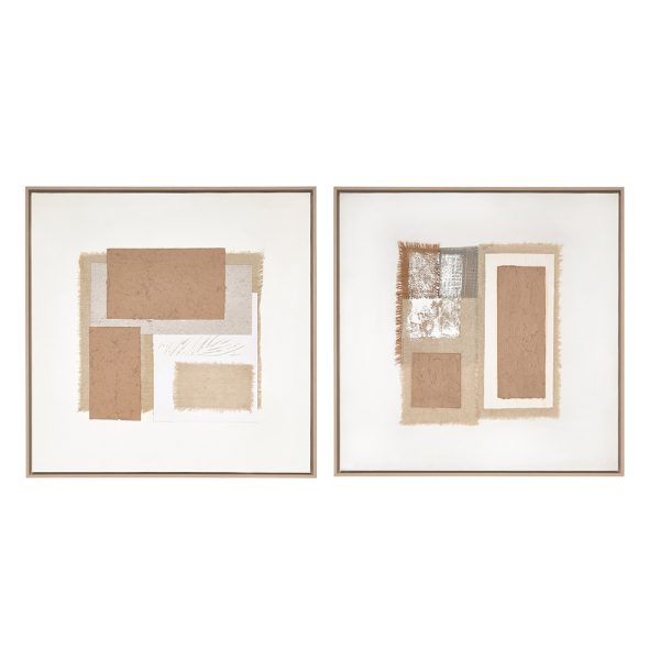 17353 - Kit Quadros Em Canvas Texturizado E Linho – 2 Pçs