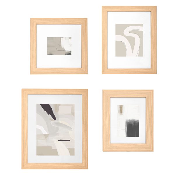 17632 - Kit Quadros Em Mdf E Vidro – 4 Pçs