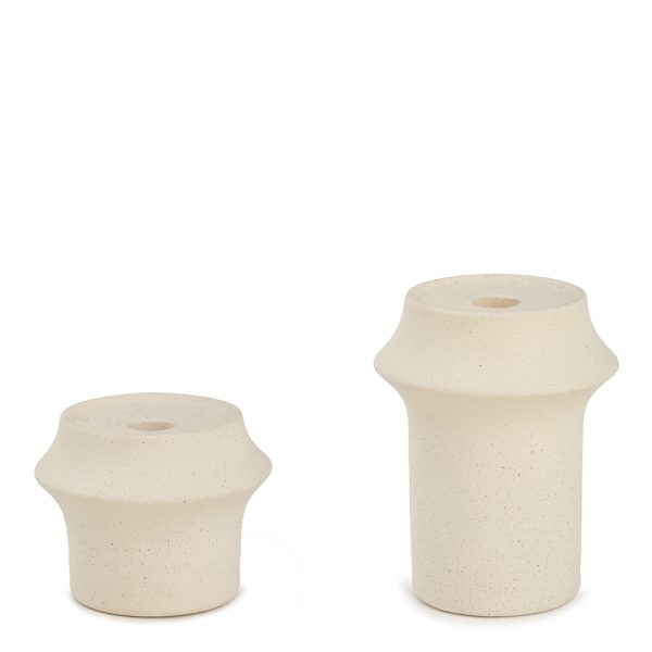 18443 - Kit Porta-Velas Em Cerâmica – 2 Pçs