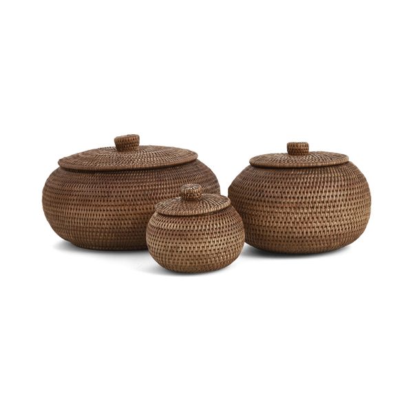 17204 - KIT CAIXAS  EM RATTAN  – 3 PÇS