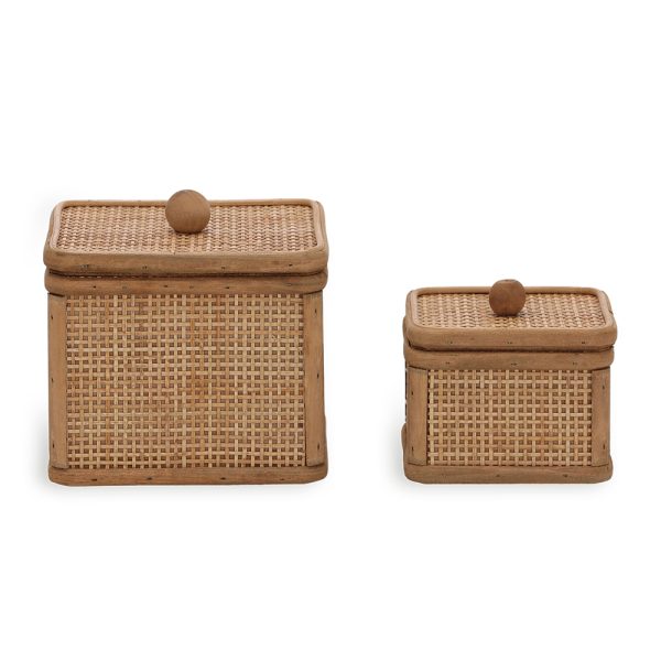 18957 - KIT CAIXAS EM RATTAN – 2 PÇS